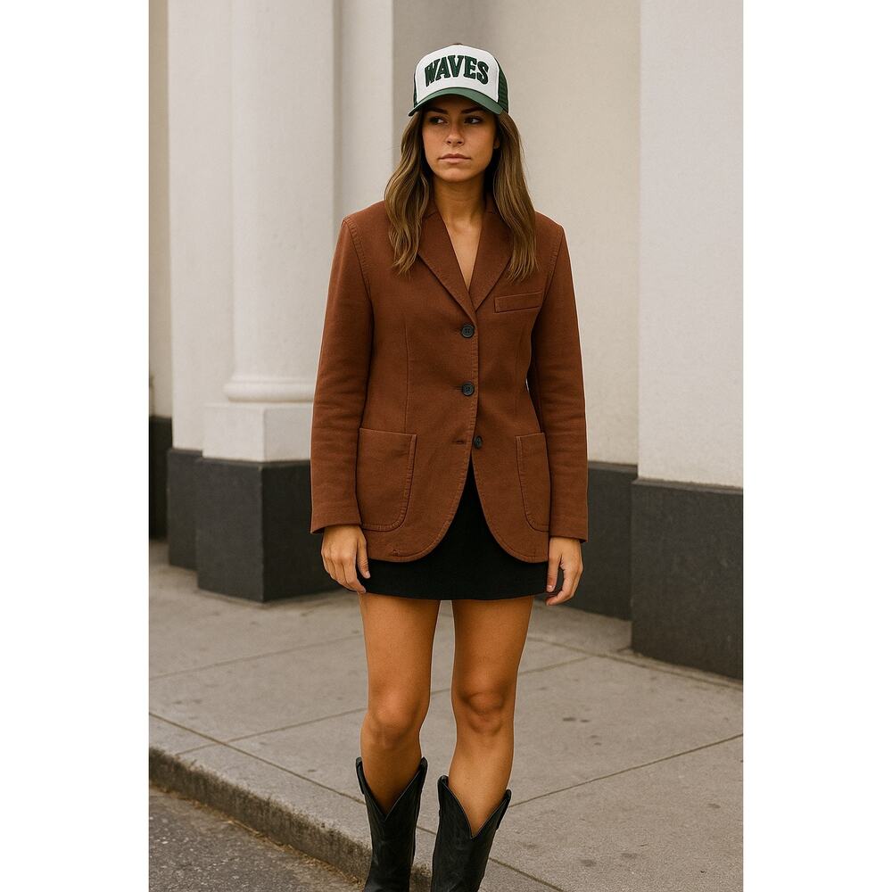 Women's Brown Tailored Blazer Jacket